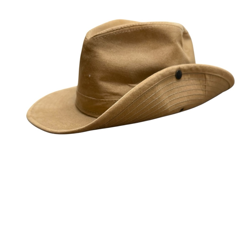 HENSCHEL Hatquarters USA safari hat tan canvas outdoor fedora style size LARGE